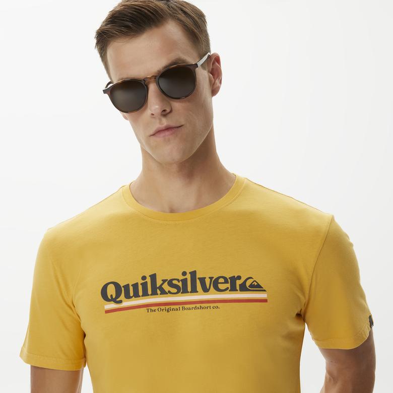 Quiksilver Between The Lines Erkek Sarı Günlük T-Shirt