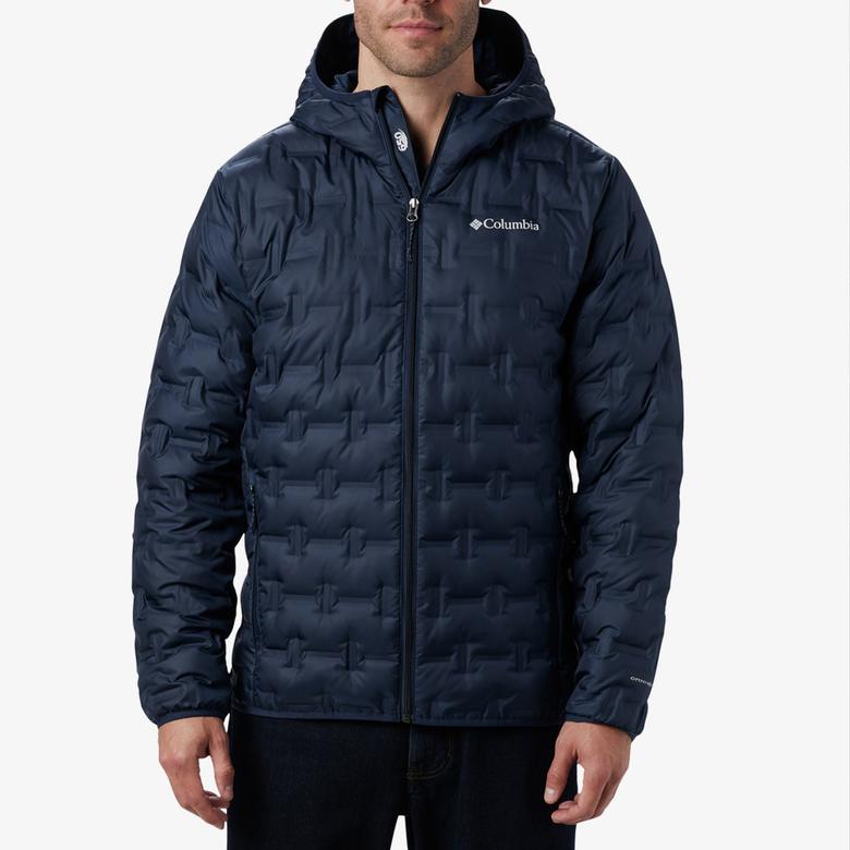 Columbia Delta Ridge Down Hooded Erkek Lacivert Kaz Tüyü Mont