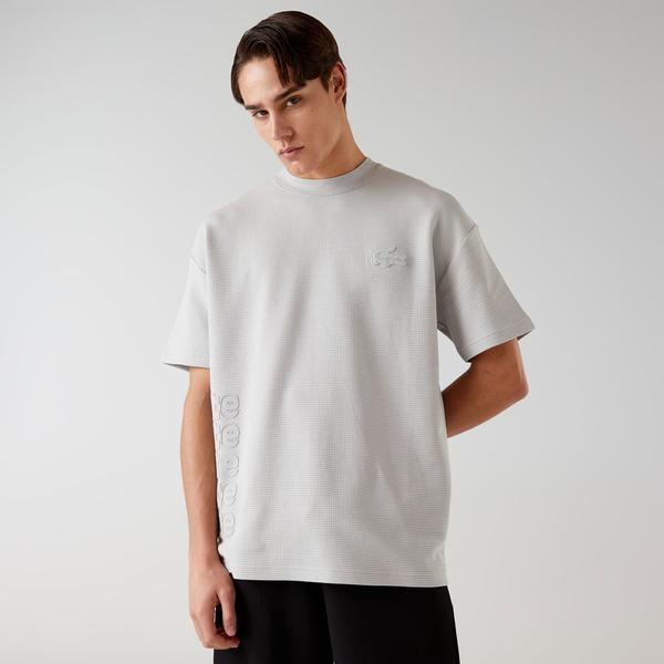 Lacoste x House of SuperStep Erkek Gri T-Shirt