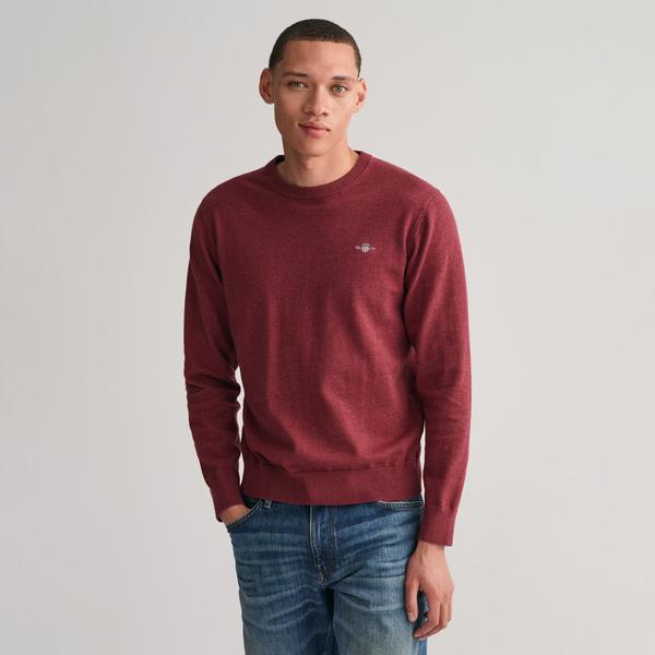 GANT Erkek Bordo Regular Fit Bisiklet Yaka Kazak