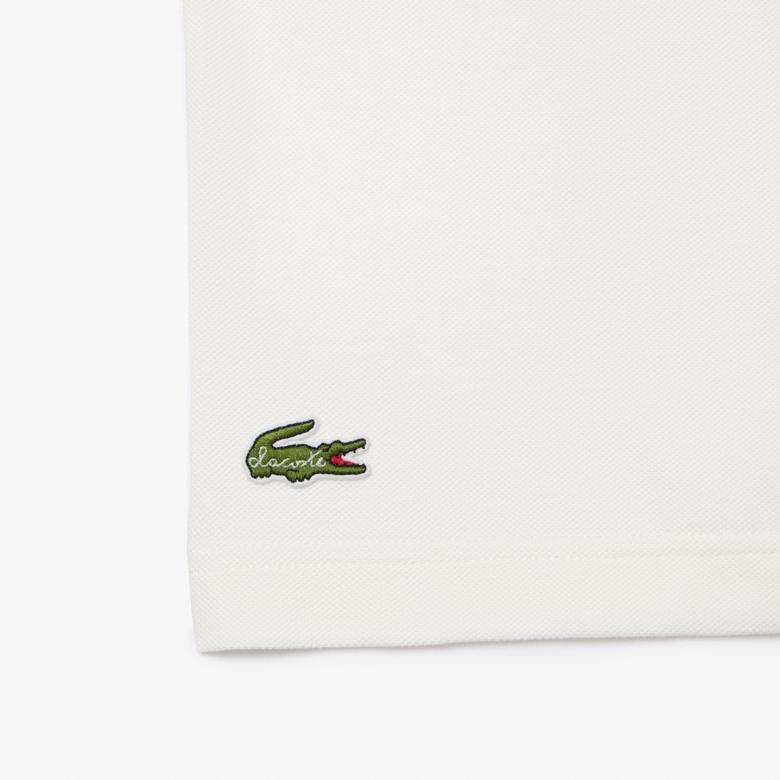 Lacoste Bisiklet Yaka Baskılı Erkek Beyaz T-Shirt