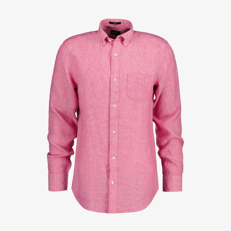 GANT Erkek Pembe Regular Fit Keten Gömlek
