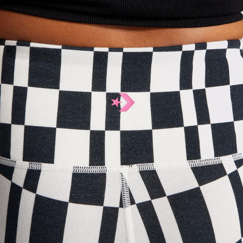 Converse Checkered Desenli Kadın Siyah Tayt