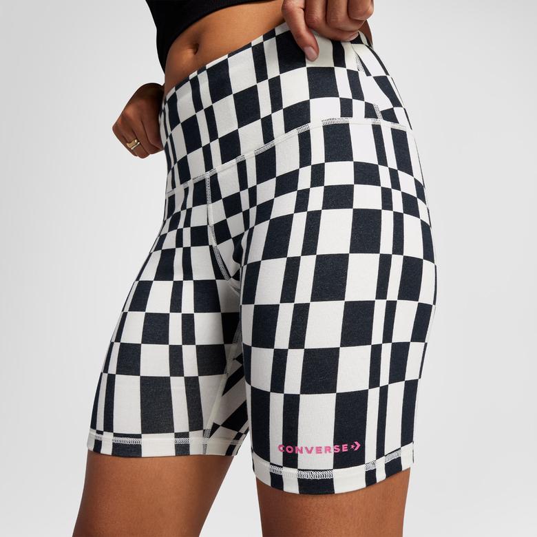 Converse Checkered Desenli Kadın Siyah Tayt