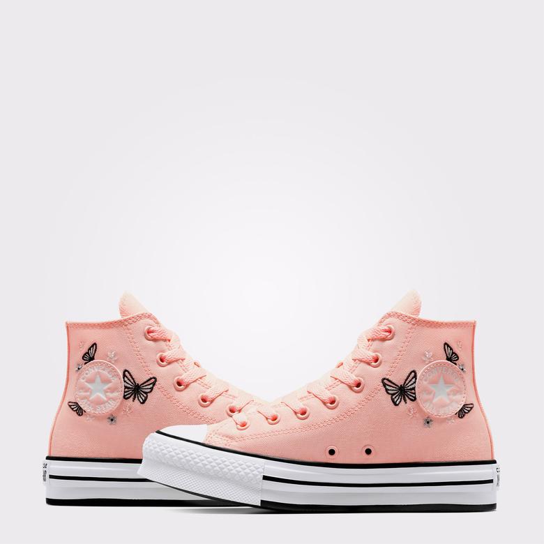 Converse Chuck Taylor All Star EVA Lift Butterflies Çocuk Pembe Platform Sneaker