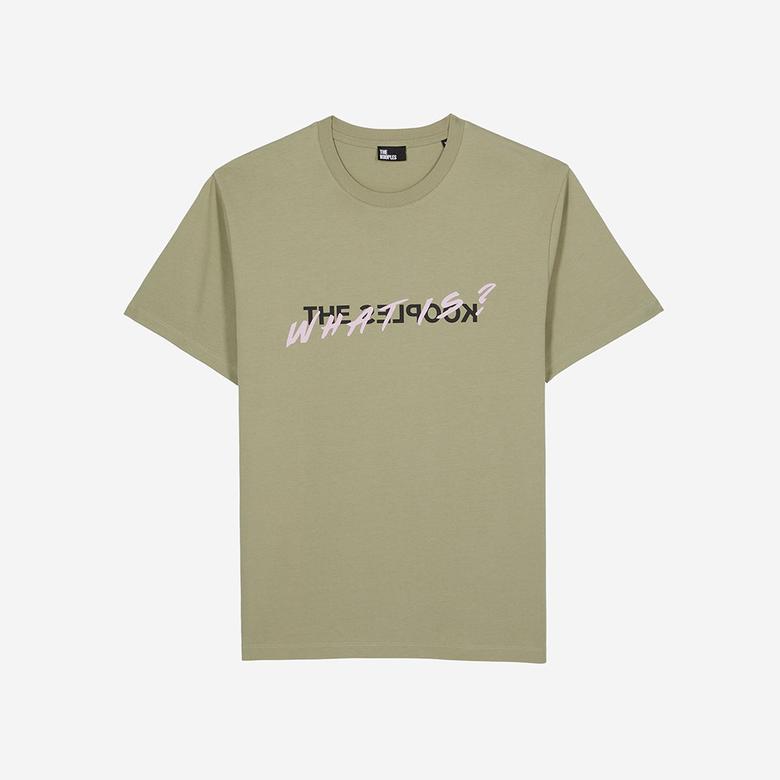 ERKEK BASKILI BİSİKLET YAKA HAKİ  T-SHIRT