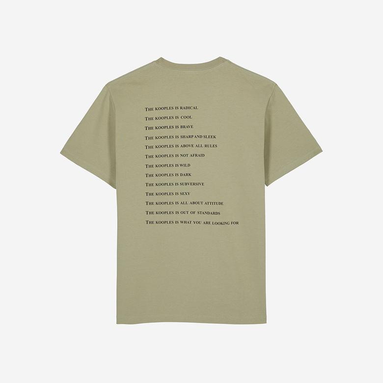 ERKEK BASKILI BİSİKLET YAKA HAKİ  T-SHIRT