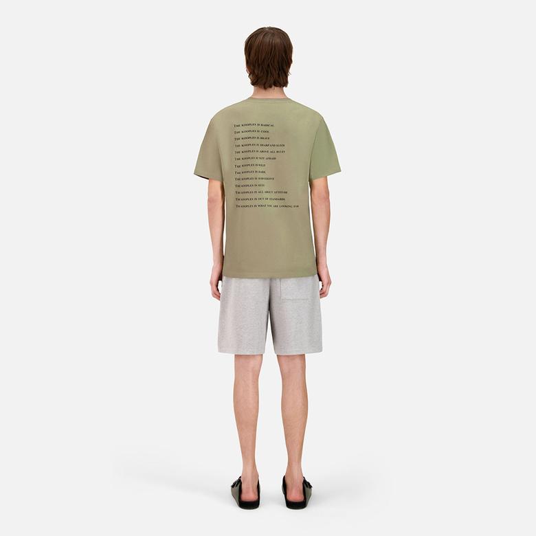 ERKEK BASKILI BİSİKLET YAKA HAKİ  T-SHIRT