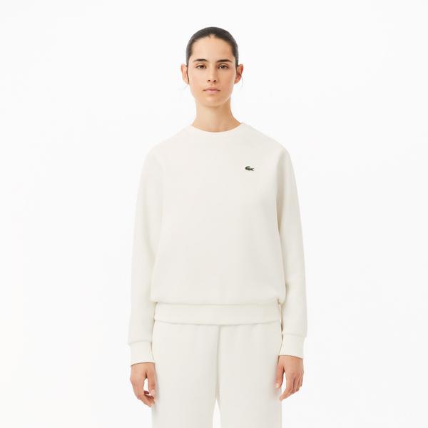 Lacoste Regular Fit Kadın Beyaz Sweatshirt
