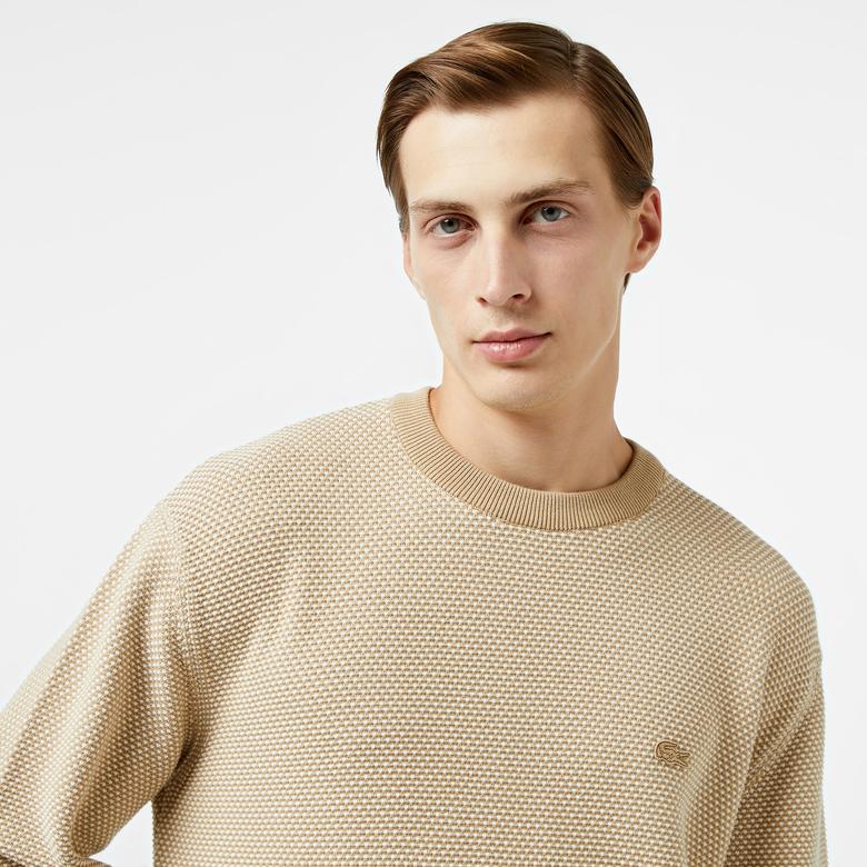 Lacoste Relaxed Fit Erkek Bej Triko