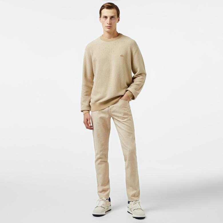 Lacoste Relaxed Fit Erkek Bej Triko