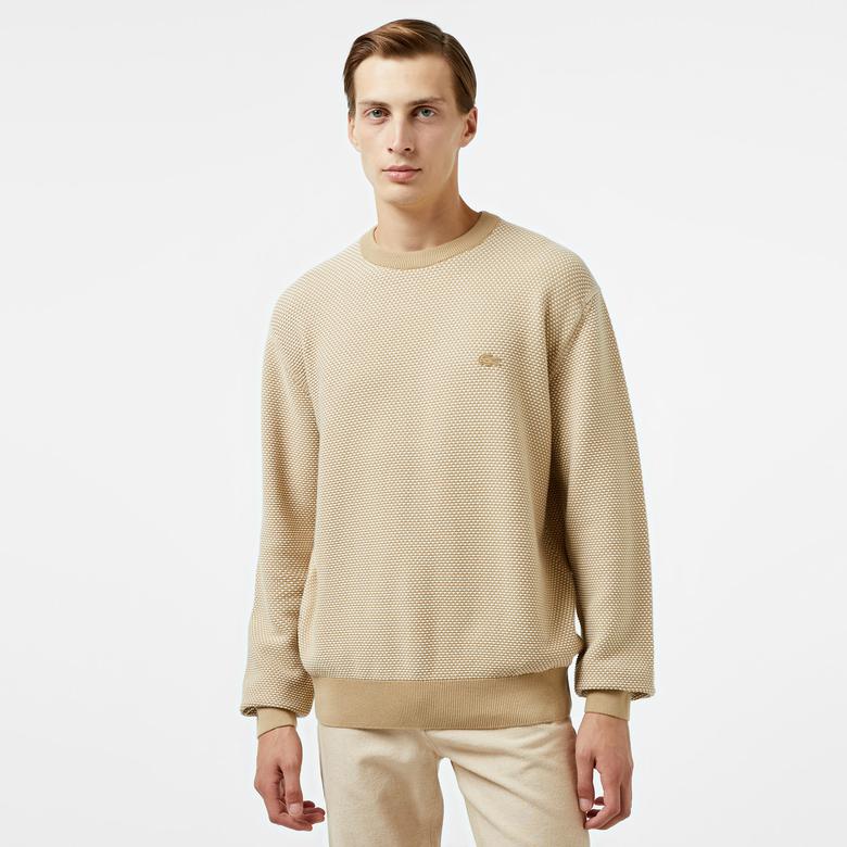 Lacoste Relaxed Fit Erkek Bej Triko