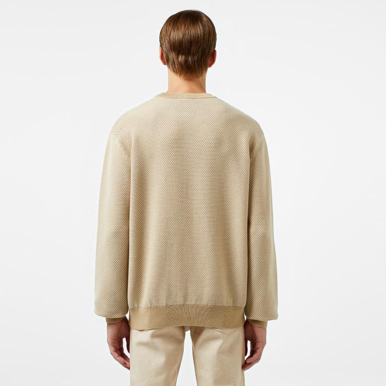 Lacoste Relaxed Fit Erkek Bej Triko