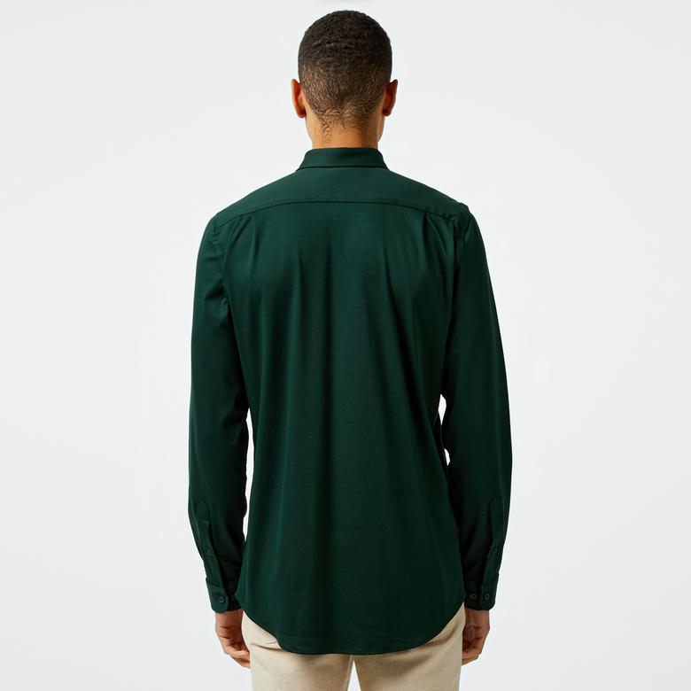 Lacoste Slim Fit Erkek Yeşil Gömlek