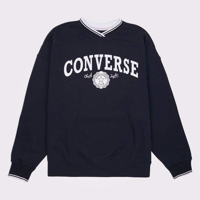 Converse Retro Oversized Kad n Siyah Sweatshirt XS 10026039 Occasion