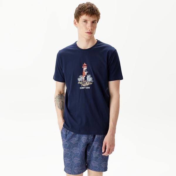 Nautica Erkek Lacivert Standart Fit T-Shirt