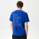 ERKEK BASKILI BİSİKLET YAKA LACİVERT  T-SHIRT
