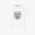 Lacoste Erkek Loose Fit Baskılı Beyaz T-Shirt