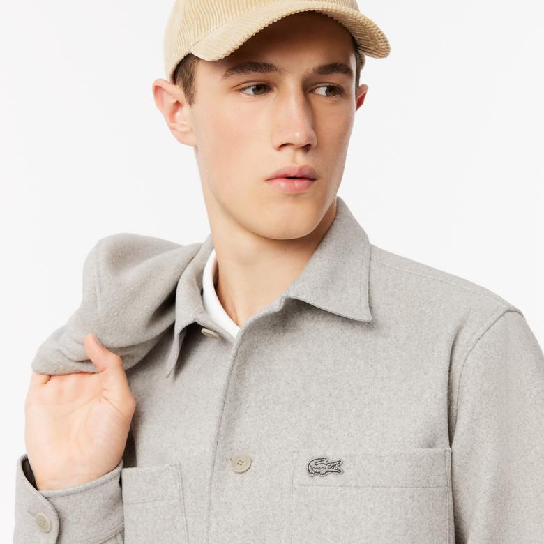 Lacoste Erkek Oversize Fit Gri Gömlek