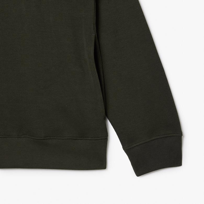 Lacoste Erkek Classic Fit Yarım Fermuarlı Yeşil Sweatshirt