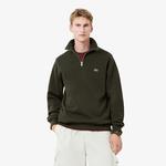 Lacoste Erkek Classic Fit Yarım Fermuarlı Yeşil Sweatshirt