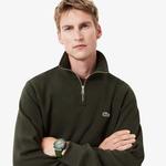 Lacoste Erkek Classic Fit Yarım Fermuarlı Yeşil Sweatshirt
