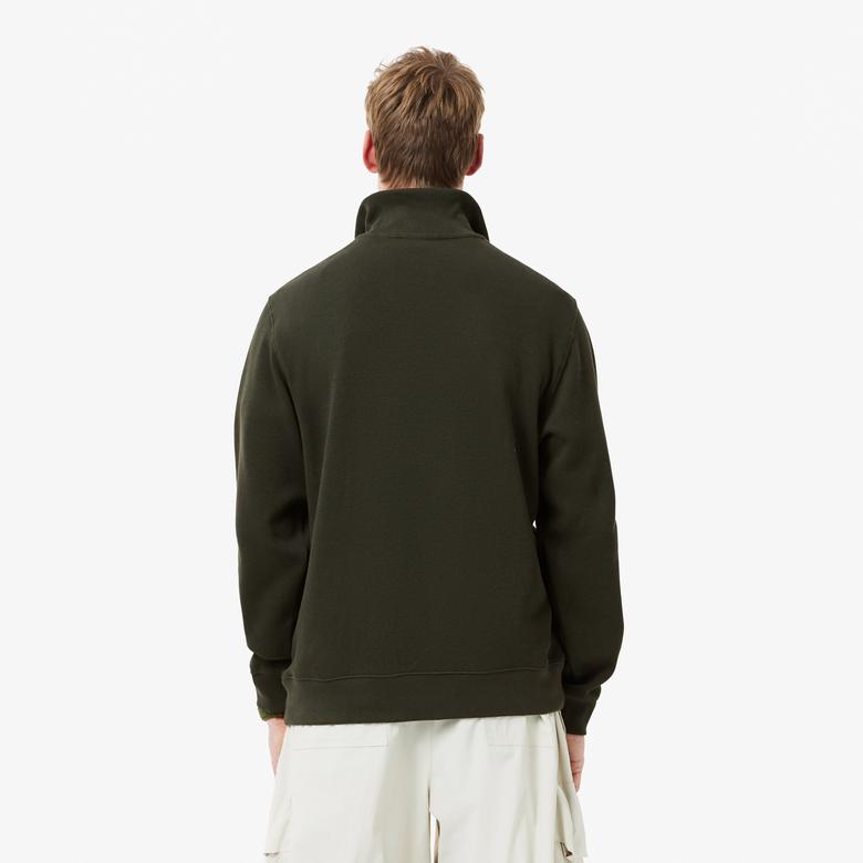 Lacoste Erkek Classic Fit Yarım Fermuarlı Yeşil Sweatshirt