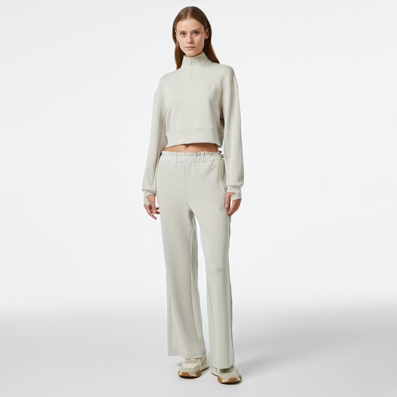 Lacoste Relaxed Fit Yarım Fermuarlı Kadın Gri Sweatshirt