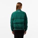 Lacoste Kadın Relaxed Fit Dik Yaka Koyu Yeşil Mont