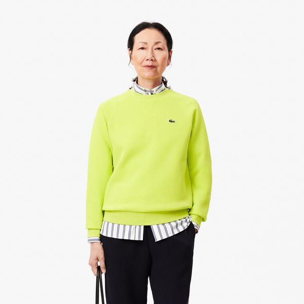 Lacoste Kadın Regular Fit Bisiklet Yaka Sarı Sweatshirt