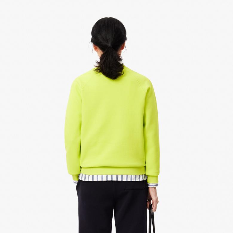 Lacoste Kadın Regular Fit Bisiklet Yaka Sarı Sweatshirt