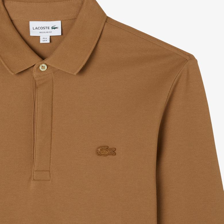 Lacoste Paris Erkek Regular Fit Uzun Kollu Kahverengi Polo