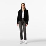 Lacoste Kadın Relaxed Fit Kapüşonlu Siyah Hırka