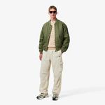 Lacoste Erkek Classic Fit Bisiklet Yaka Çizgili Bej Triko