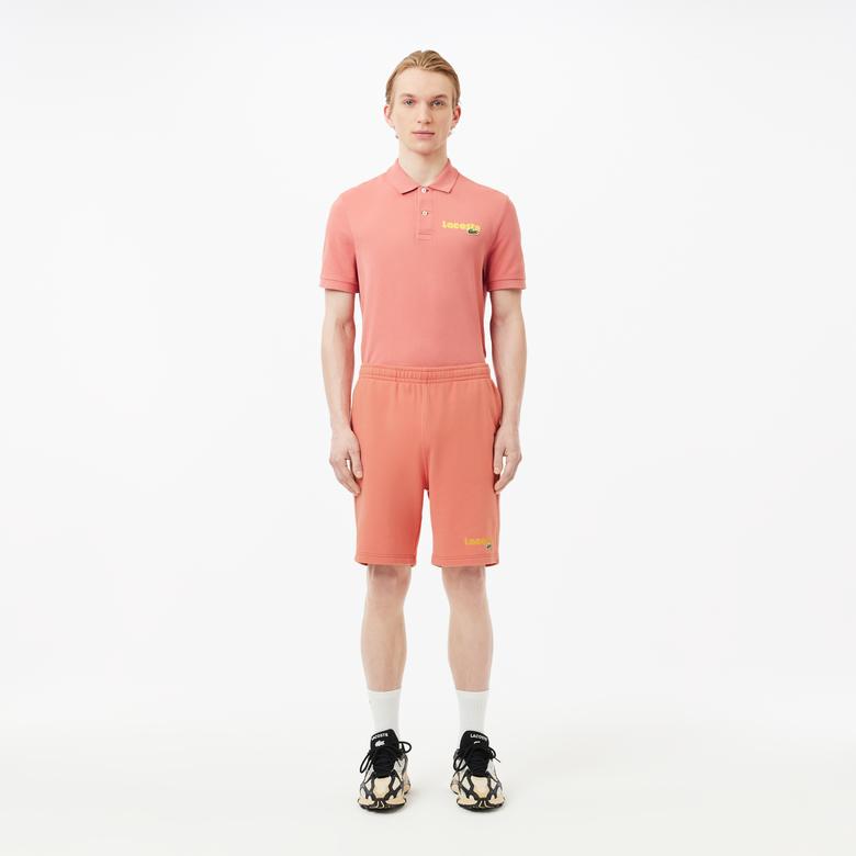 Lacoste Erkek Regular Fit Baskılı Pembe Şort