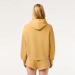 Lacoste Kadın Oversize Fit Kapüşonlu Sarı Sweatshirt