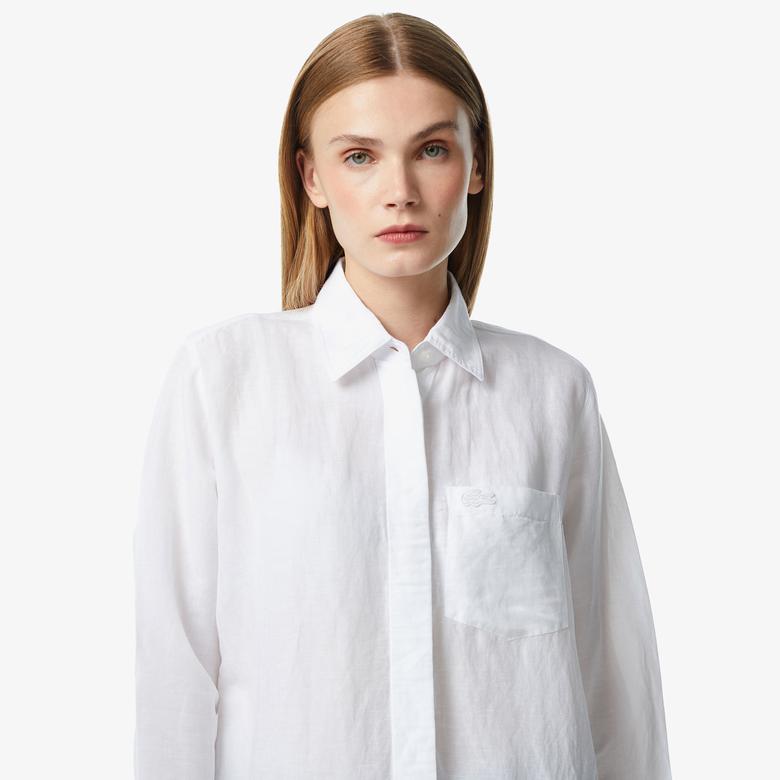 Lacoste Kadın Beyaz Gömlek