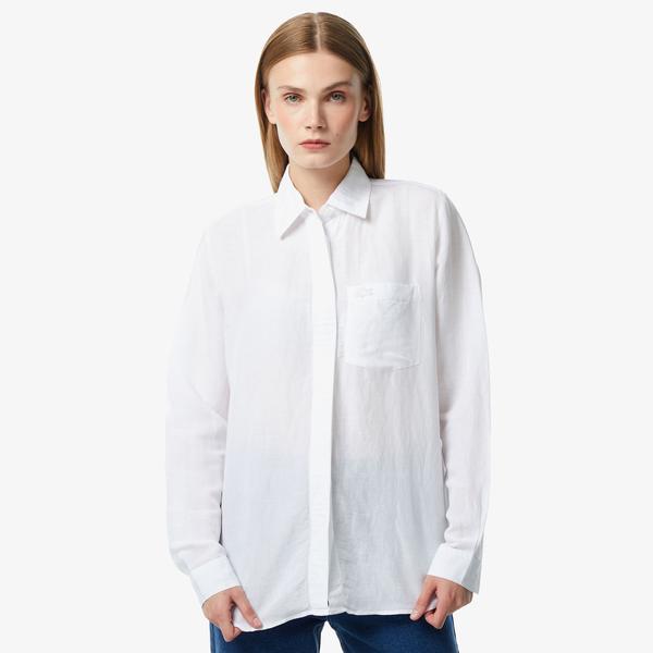 Lacoste Kadın Beyaz Gömlek