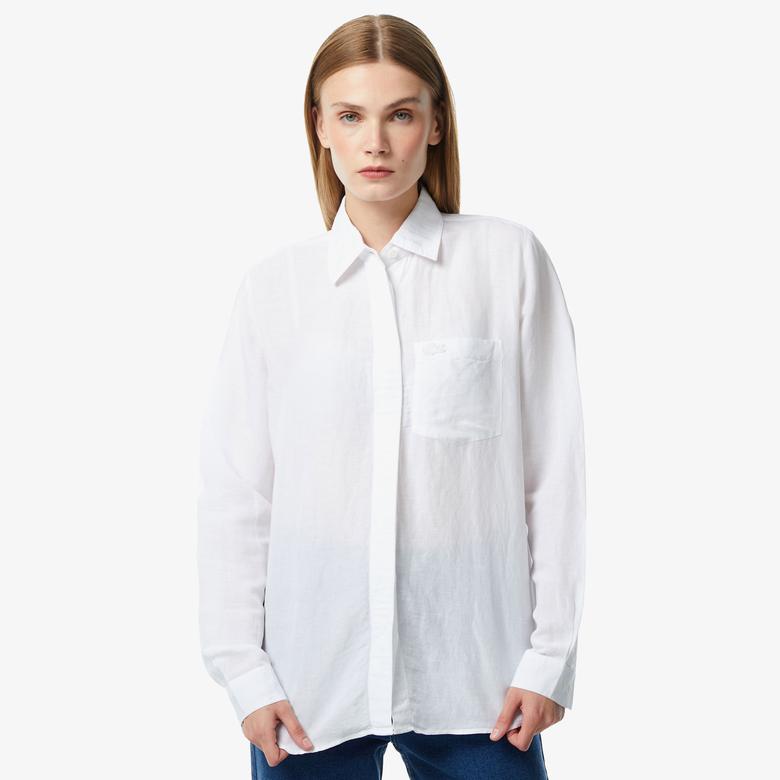 Lacoste Kadın Beyaz Gömlek