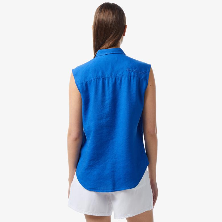 Lacoste Kadın Kolsuz Lacivert Gömlek