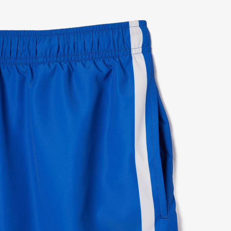 Lacoste Erkek Renk Bloklu Mavi Mayo Şort