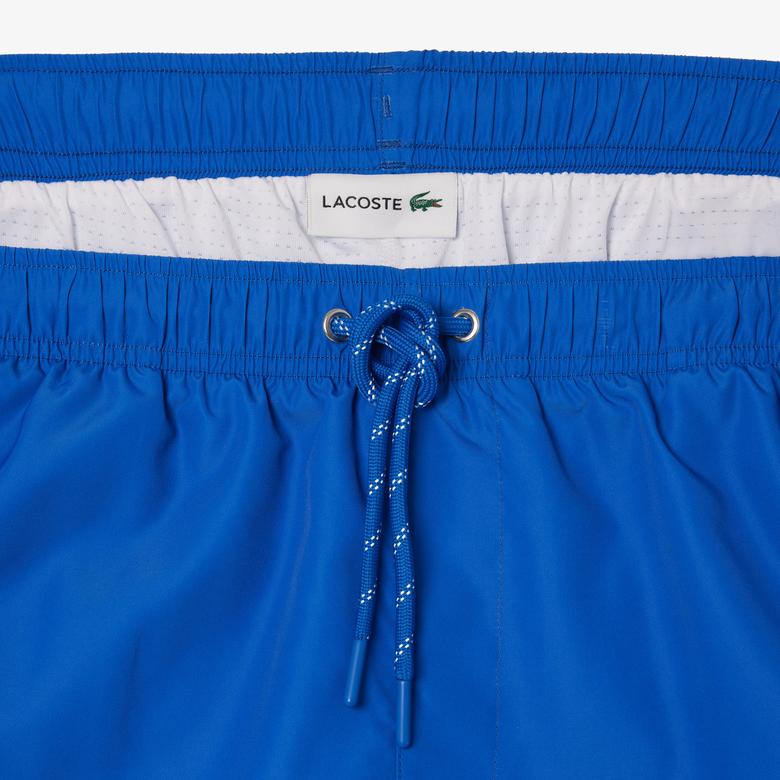 Lacoste Erkek Renk Bloklu Mavi Mayo Şort