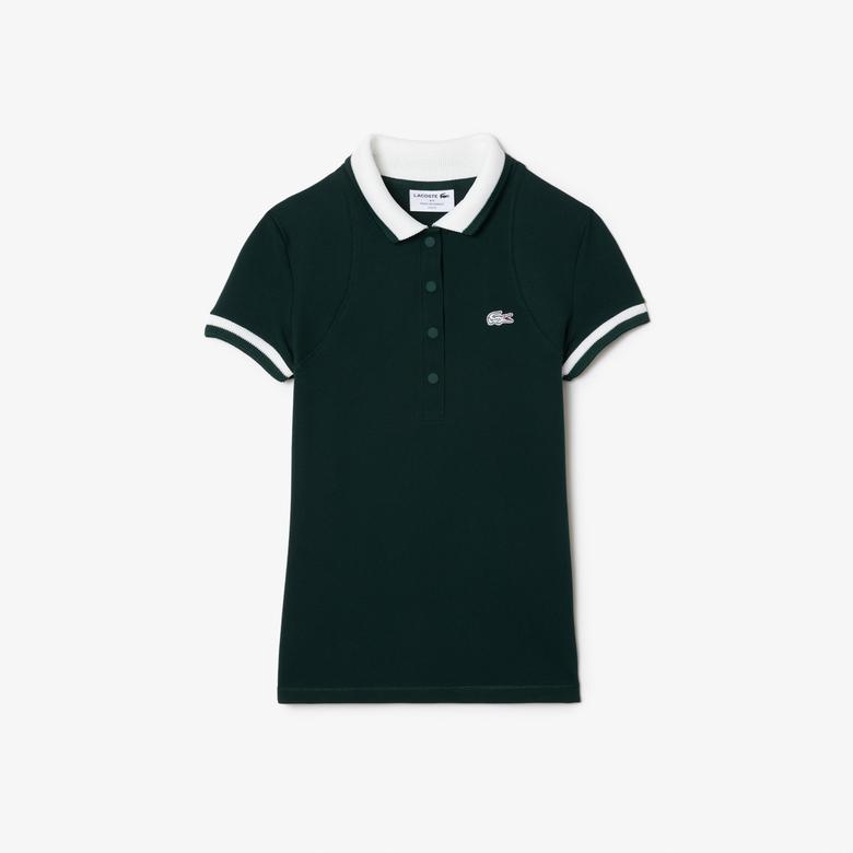 Lacoste Kadın Slim Fit Yeşil Polo