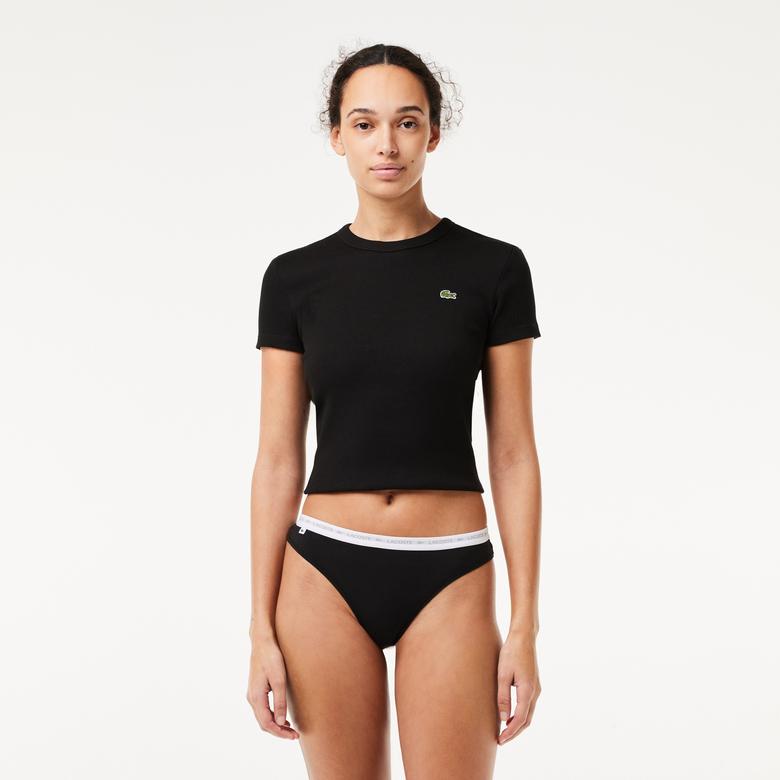 Lacoste Kadın Regular Fit 3'lü Siyah Külot