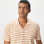 Nautica Erkek Turuncu Classic Fit Kısa Kollu Çizgili Polo
