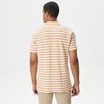 Nautica Erkek Turuncu Classic Fit Kısa Kollu Çizgili Polo