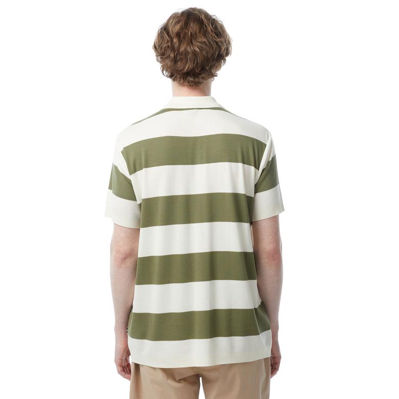 Nautica Erkek Yeşil Classic Fit Kısa Kollu Çizgili Polo