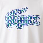 Lacoste Erkek Relaxed Fit Bisiklet Yaka Baskılı Beyaz T-Shirt