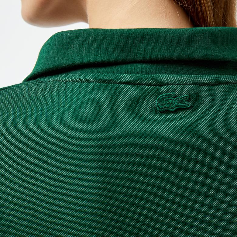 Lacoste Kadın Regular Fit Fermuarlı Dik Yaka Koyu Yeşil Sweatshirt