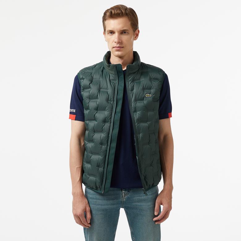 Lacoste Erkek Kapüşonlu Kapitone Koyu Yeşil Yelek